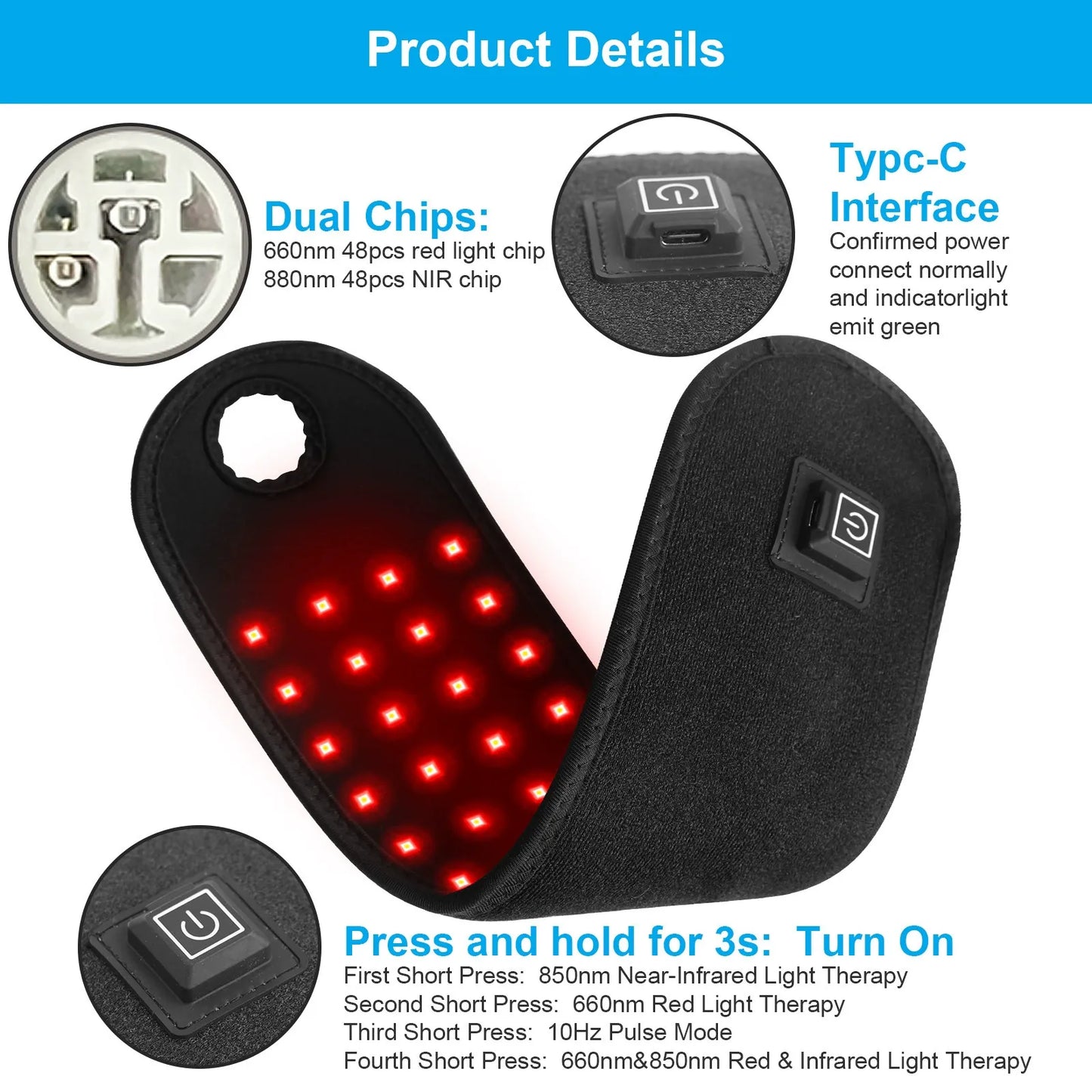 Limited-time promotion 🔥 Red light therapy waist belt for sprains, tenosynovitis, joint pain, and heated wristbands